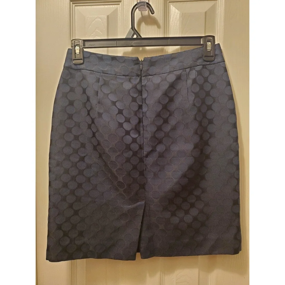 Banana Republic pencil skirt sz 4 Blue dot print work office career lined pocket